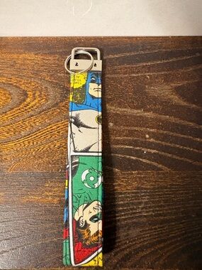 Handmade Superhero Comic Print Wristlet Key Fob - Multicolor